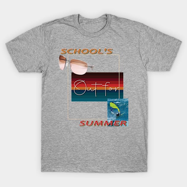 cute retro last day of school school's out for summer teacher T-Shirt by TeeText